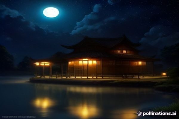 火影同人游戏像素风忍者村全景图，橙色灯光温暖夜色氛围